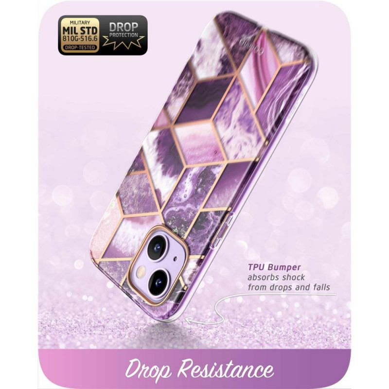 Supcase Cosmo -kuori Apple iPhone 14 Plus / 15 Plus -puhelimelle, Marble Purple