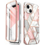 Supcase Cosmo Case Apple iPhone 14 Plus / 15 Plus -suojakotelo, Pink Marble