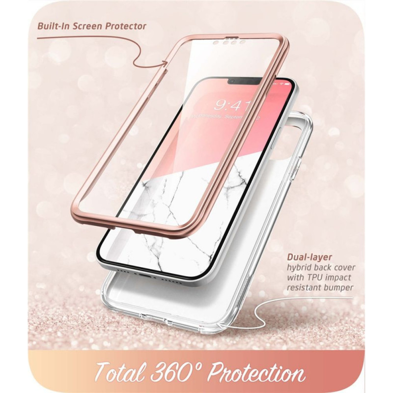 Supcase Cosmo Case Apple iPhone 14 Plus / 15 Plus -suojakotelo, Pink Marble