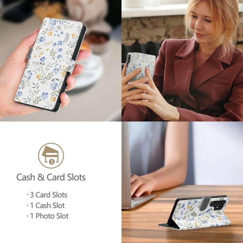 Tech-Protect lompakkokotelo Samsung Galaxy A57 5G:lle, Spring Flowers