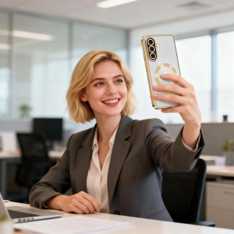 Tech-Protect MagFlex MagSafe -kuori Samsung Galaxy A37 5G -puhelimeen, kiiltävä kulta