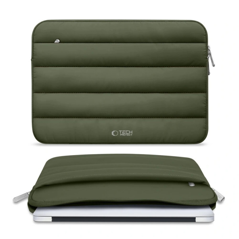 Tech-Protect Fluffy kannettavan tietokoneen suojakotelo 13-14", armeijanvihreä