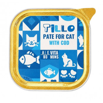 TILLO Pate Cod märkä kissanruoka, 100 g