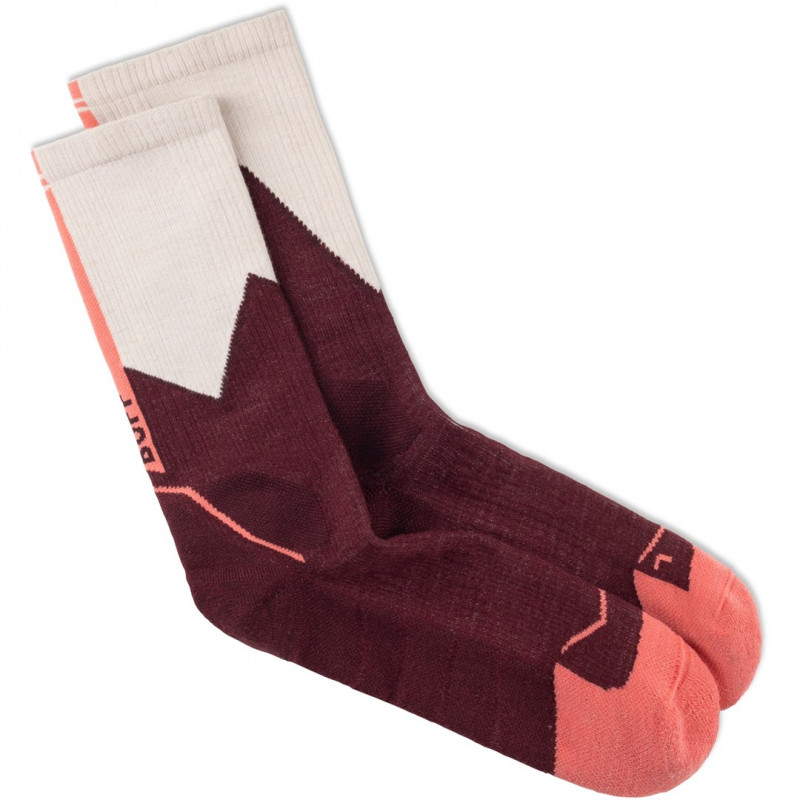 Buff Merino MW Crew Socks MWC1, viininpunainen, L