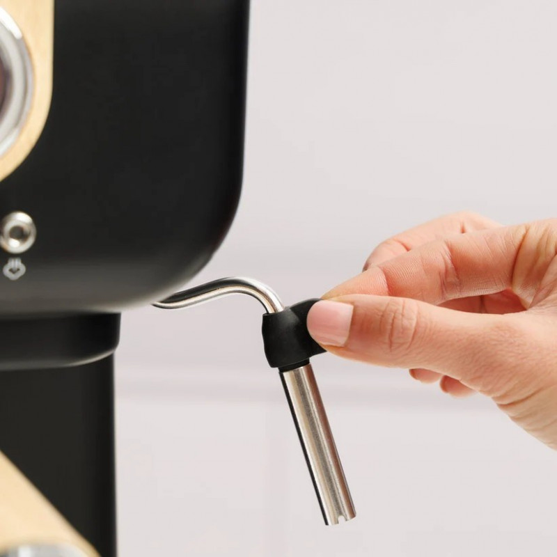 Taurus Onyx Moka 1050 W 20 bar puinen mäntätyylinen espressokeitin, puu/musta/hopea