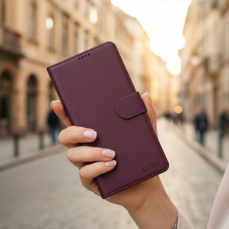 Tech-Protect lompakkokotelo Samsung Galaxy A27 5G:lle, burgundinpunainen