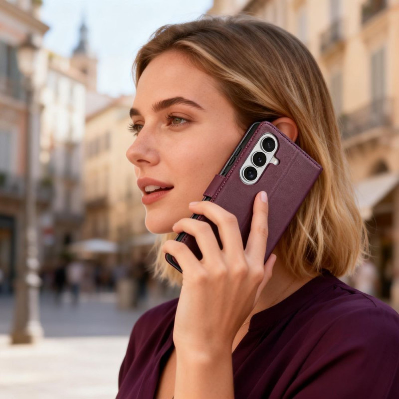 Tech-Protect lompakkokotelo Samsung Galaxy A27 5G:lle, burgundinpunainen