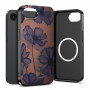 Tech-Protect Lamano MagSafe -suojakotelo Apple iPhone 16e / 17e -puhelimelle, ruskea ja violetti (Velvet Night)