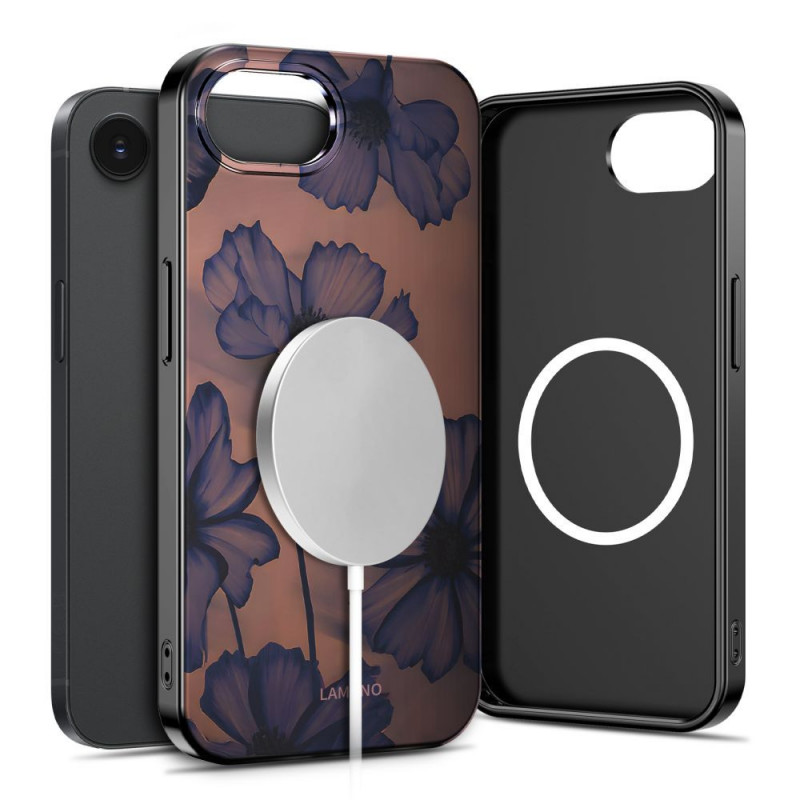 Tech-Protect Lamano MagSafe -suojakotelo Apple iPhone 16e / 17e -puhelimelle, ruskea ja violetti (Velvet Night)
