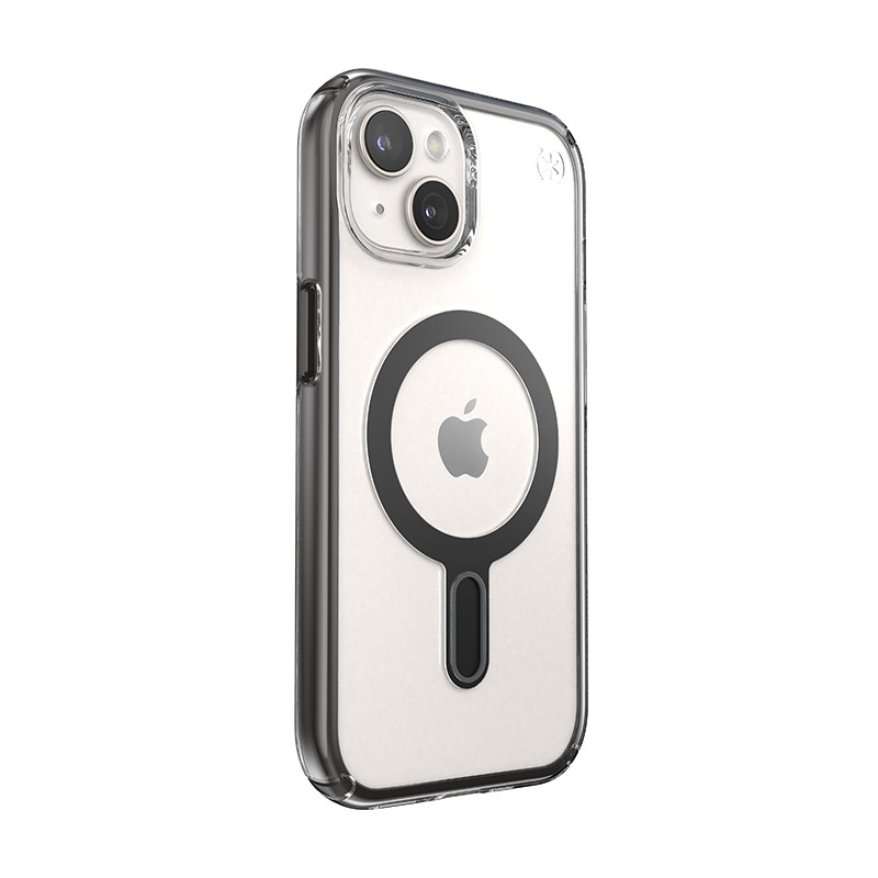 Speck Presidio Perfect-Clear ClickLock & MagSafe SPK526 -suojakotelo Apple iPhone 15 / 14 / 13 -puhelimelle, kirkas / frosted black / slate grey