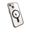 Speck Presidio Perfect-Clear ClickLock & MagSafe SPK526 -suojakotelo Apple iPhone 15 / 14 / 13 -puhelimelle, kirkas / frosted black / slate grey