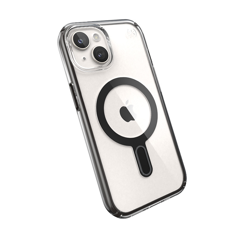 Speck Presidio Perfect-Clear ClickLock & MagSafe SPK526 -suojakotelo Apple iPhone 15 / 14 / 13 -puhelimelle, kirkas / frosted black / slate grey