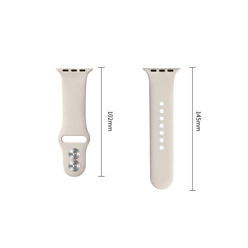 Tech-Protect silikoniranneke Apple Watch 8 / 9 / 10 / 11 / 12 / SE / Ultra 44/45/46/49 mm, Starlight