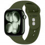 Tech-Protect silikoniranneke Apple Watch 8 / 9 / 10 / 11 / 12 / SE / Ultra 44/45/46/49 mm, oliivinvihreä