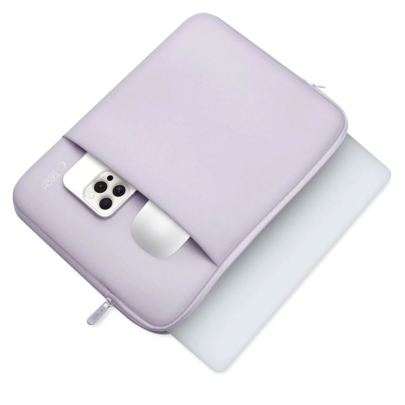 Tech-Protect Neopreeninen kannettavan tietokoneen suojakotelo 15-16", mauve