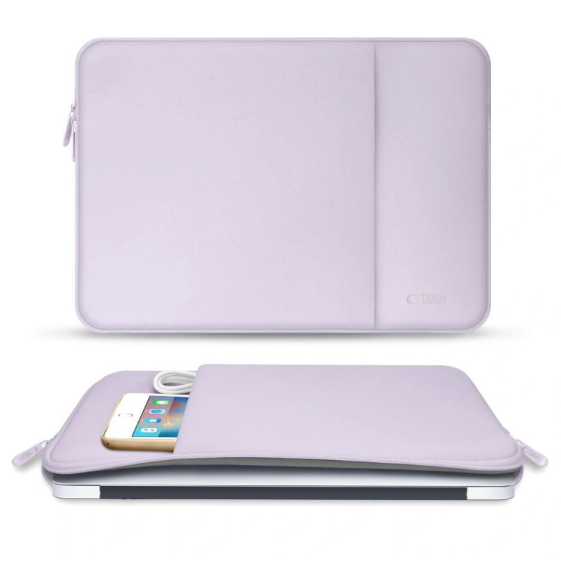 Tech-Protect Neopreeninen kannettavan tietokoneen suojakotelo 15-16", mauve