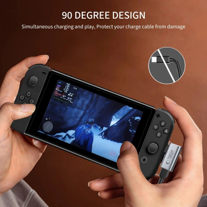 Tech-Protect UltraBoost AA01 kulmikas sovitin USB-C, harmaa