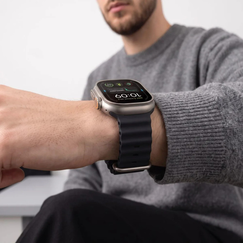 Tech-Protect Iconband Pro Apple Watch 8 / 9 / 10 / 11 / 12 / SE / Ultra 44/45/46/49 mm -ranneke, hiilen harmaa