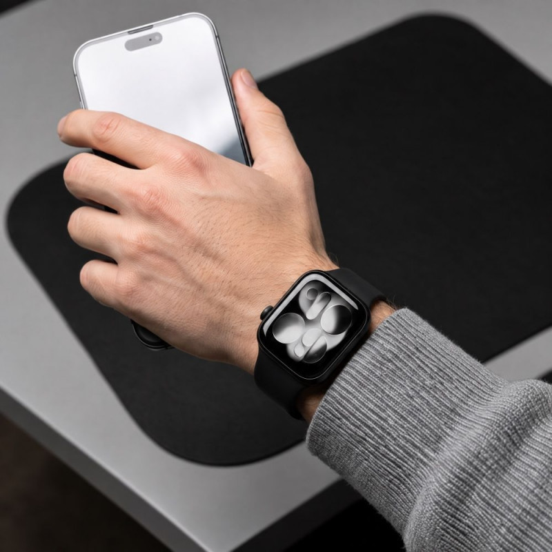Tech-Protect silikoniranneke Apple Watch 8 / 9 / 10 / 11 / 12 / SE / Ultra 44/45/46/49 mm, musta