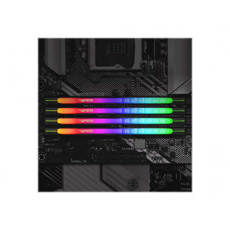 Patriot Extreme Performance Viper Steel RGB DDR4 DIMM 16 GB, DDR4-3200, musta