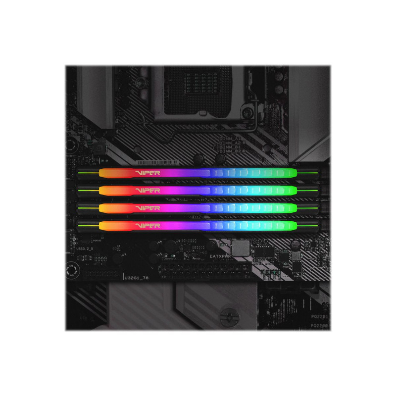 Patriot Extreme Performance Viper Steel RGB DDR4 DIMM 16 GB, DDR4-3200, musta