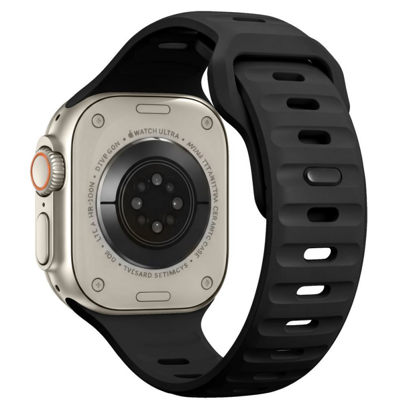 Tech-Protect Silicone Line Apple Watch 8 / 9 / 10 / 11 / 12 / SE / Ultra 44/45/46/49 mm -ranneke, musta