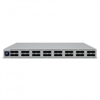 Ubiquiti UniFi Switch 32x QSFP28 100 Gbit, hallittu, 19" räkkiin asennettava, 1.3" kosketusnäyttö