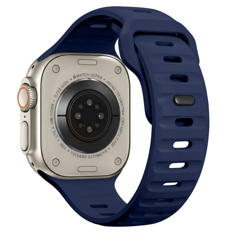 Tech-Protect Silicone Line Apple Watch 8 / 9 / 10 / 11 / 12 / SE / Ultra 44/45/46/49 mm -ranneke, sininen Atlantic Blue