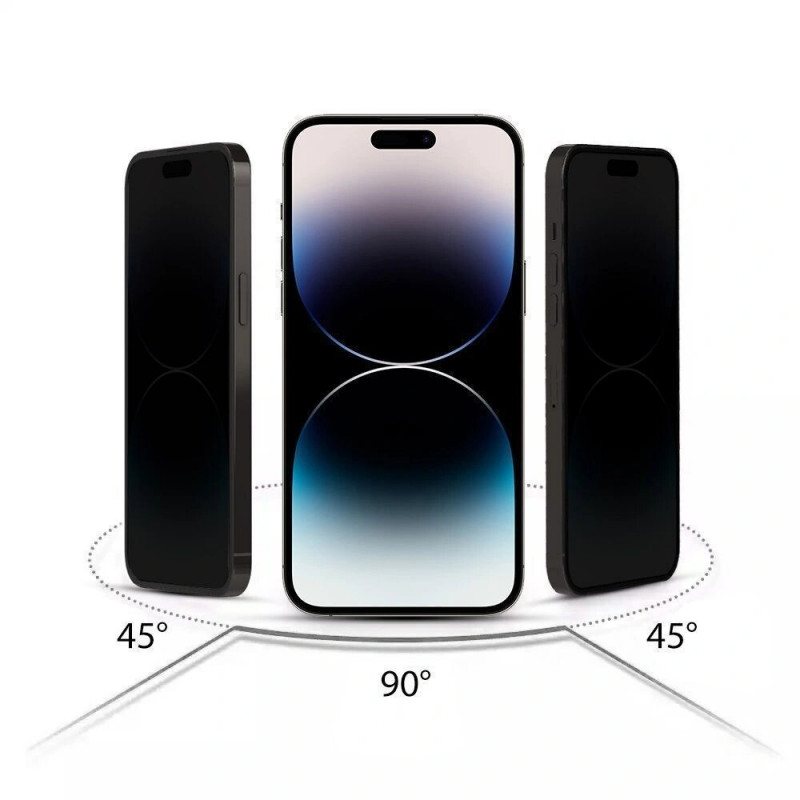 Tech-Protect Anti Spy Glass Pro+ Privacy karkaistu lasi Apple iPhone 17e / 16e / 14 / 13 Pro / 13 (2 kpl), musta