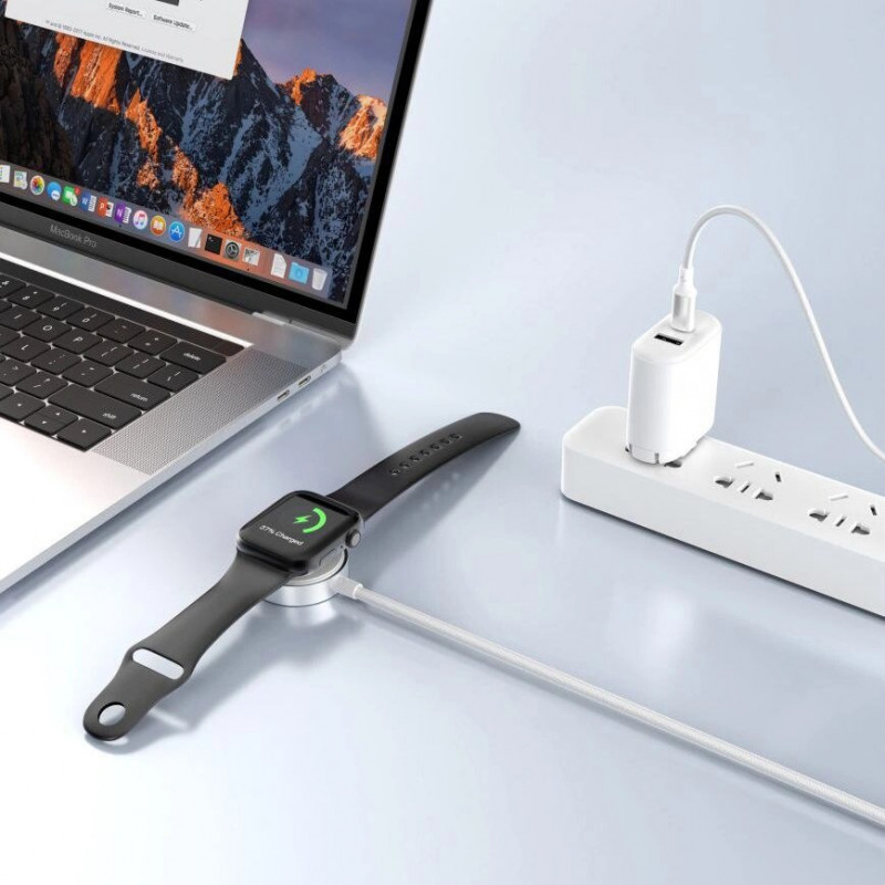 Tech-Protect MC02 UltraBoost magneettinen laturi USB-C-kaapeli 100 cm Apple Watchille, valkoinen