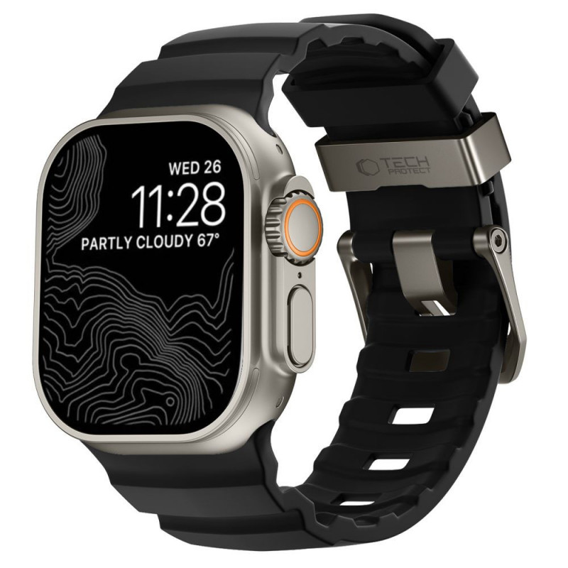 Tech-Protect Motion Apple Watch 8 / 9 / 10 / 11 / 12 / SE / Ultra 44/45/46/49 mm -ranneke, musta