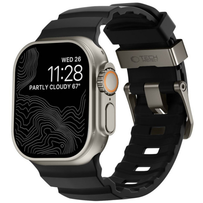 Tech-Protect Motion Apple Watch 8 / 9 / 10 / 11 / 12 / SE / Ultra 44/45/46/49 mm -ranneke, musta