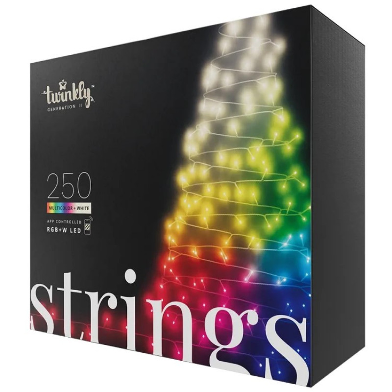 Twinkly Strings 250 LED-valosarja TWS250SPP-TEU, 5 mm RGBW, läpinäkyvä