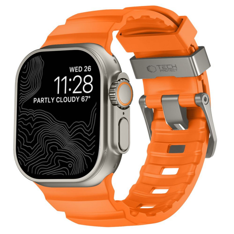 Tech-Protect Motion Apple Watch 8 / 9 / 10 / 11 / 12 / SE / Ultra 44/45/46/49 mm -ranneke, Signal Orange