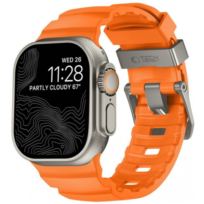 Tech-Protect Motion Apple Watch 8 / 9 / 10 / 11 / 12 / SE / Ultra 44/45/46/49 mm -ranneke, Signal Orange