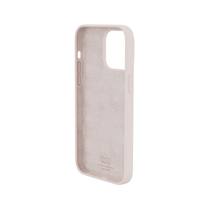 Puro ICON Antimicrobial -suojakotelo Apple iPhone 14 Pro Max -puhelimelle, vaaleanpunainen hiekka