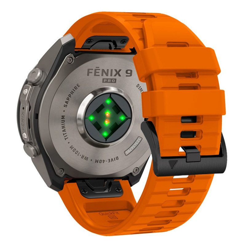 Tech-Protect silikoniranneke Garmin Fenix 5 / 6 / 6 Pro / 7 / 8 / 8 Pro / E / 9 / 9 Pro 51 mm, signal oranssi
