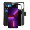 Puro Wallet Detachable MagSafe 2in1 PU-nahkakotelo läpällä ja lompakolla iPhone 14 Pro Max -puhelimelle, musta
