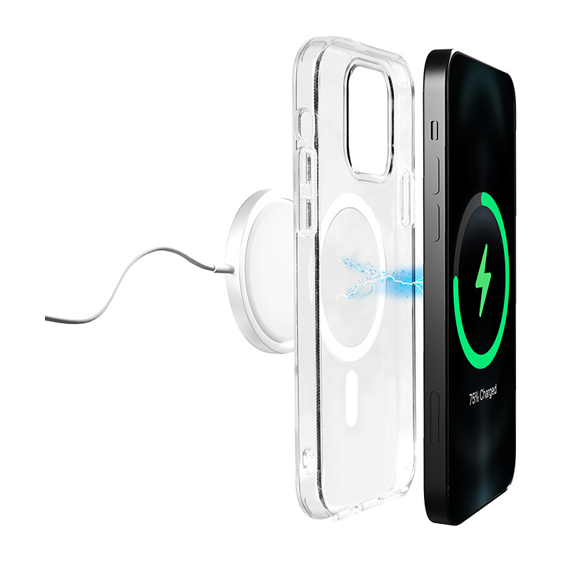 Puro Litemag MagSafe -kotelo Apple iPhone 14 Plus / 15 Plus -puhelimelle, läpinäkyvä