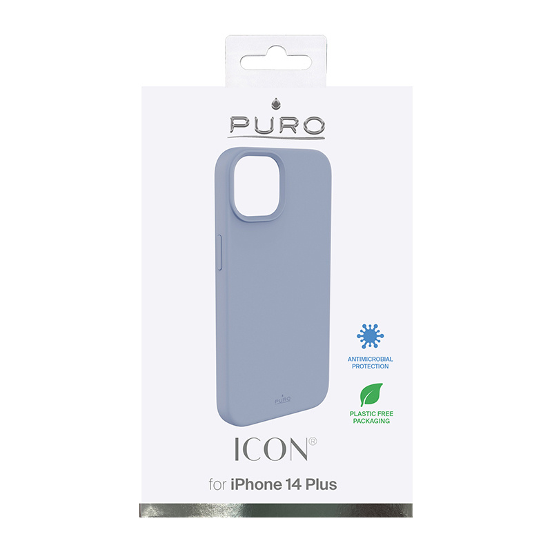 Puro ICON Antimicrobial -suojakotelo Apple iPhone 14 Plus / 15 Plus -puhelimelle, Sierra Blue