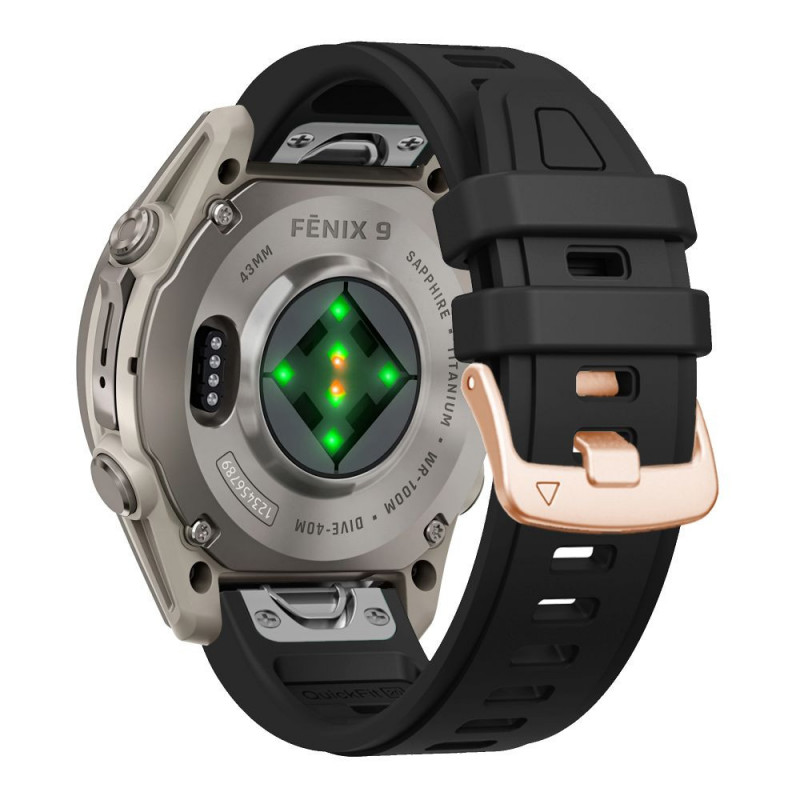 Tech-Protect silikoninen kelloranneke Garmin Fenix 5s / 5s Plus / 6s / 6s Pro / 7s / 8 / 9 / 9 Pro 43 mm, musta