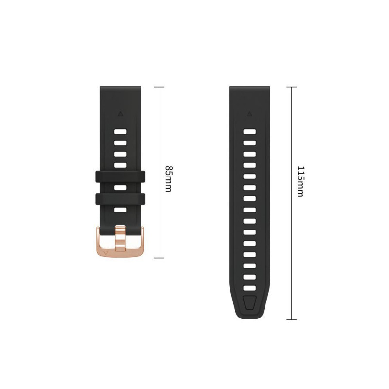 Tech-Protect silikoninen kelloranneke Garmin Fenix 5s / 5s Plus / 6s / 6s Pro / 7s / 8 / 9 / 9 Pro 43 mm, musta
