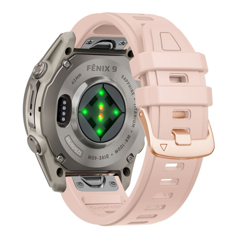 Tech-Protect silikoninen kelloranneke Garmin Fenix 5s / 5s Plus / 6s / 6s Pro / 7s / 8 / 9 / 9 Pro 43 mm, vaaleanpunainen