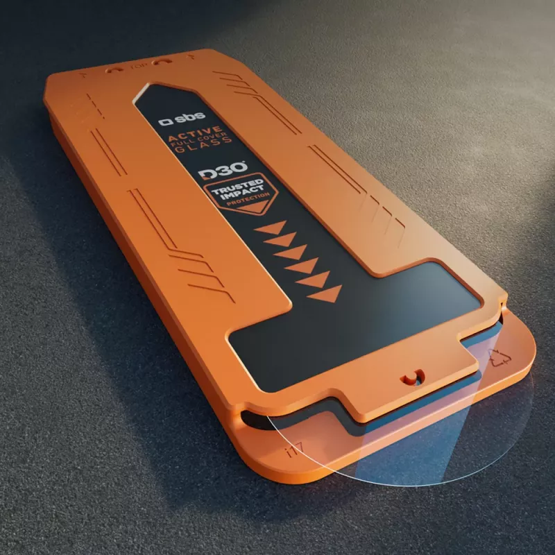 SBS D3O karkaistu lasi asennuskehyksellä iPhone 17 Pro -puhelimelle (1 kpl)