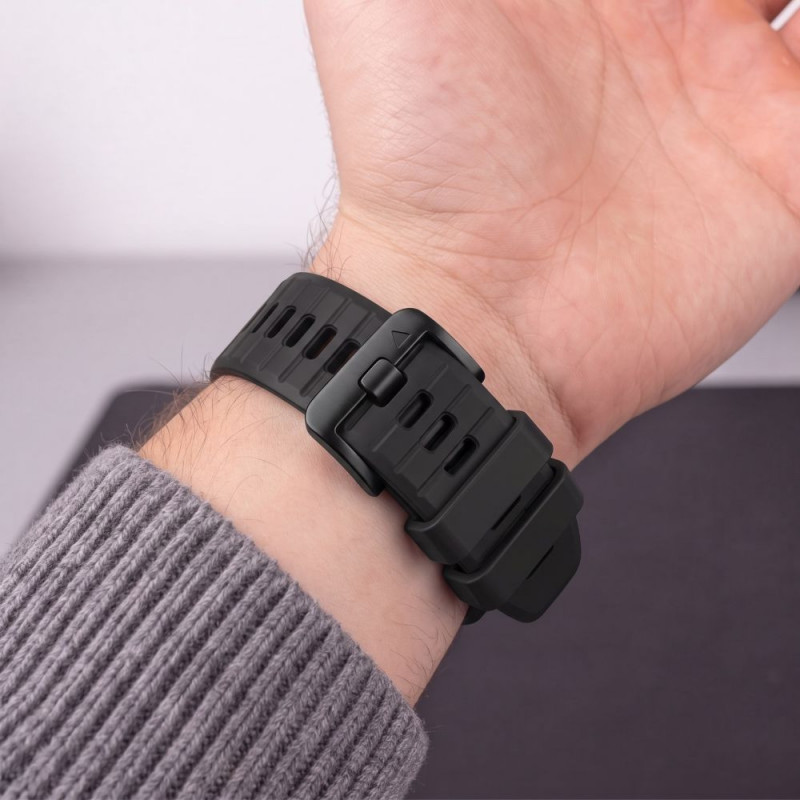 Tech-Protect silikoninen kellonranneke Garmin Fenix 5 / 6 / 6 Pro / 7 / 8 / 8 Pro / E / 9 / 9 Pro 47 mm, Obsidian Black