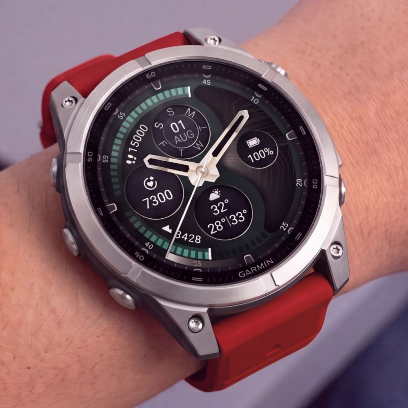 Tech-Protect silikoninen kellonranneke Garmin Fenix 5 / 6 / 6 Pro / 7 / 8 / 8 Pro / E / 9 / 9 Pro 51 mm, Crimson Red