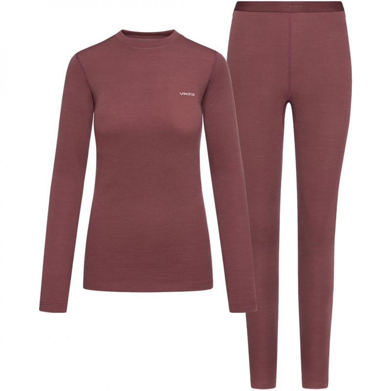 Viking Meriboo Lady Set Merino naisten merinovillainen aluskerrasto, pinkki, M
