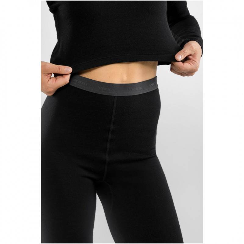 Viking Meriboo Lady Set Merino naisten merinovillainen aluskerrasto, musta, L