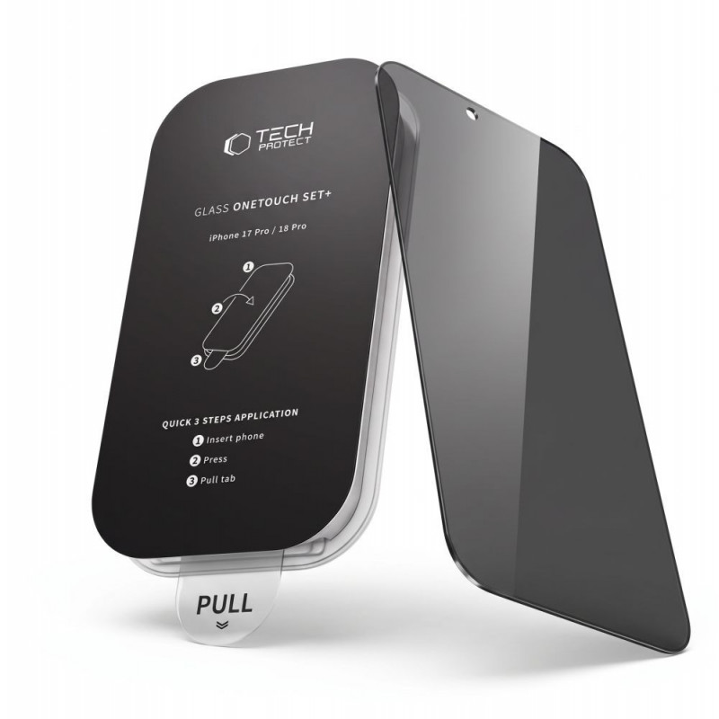 Tech-Protect OneTouch Set Spy+ yksityisyyslasi karkaistu Apple iPhone 18 Pro Max -puhelimelle (2 kpl)