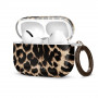 Tech-Protect Lamano-kuori Apple AirPods Pro 3 -kuulokkeille karabiinilla, Exotic Touch (musta ja ruskea)